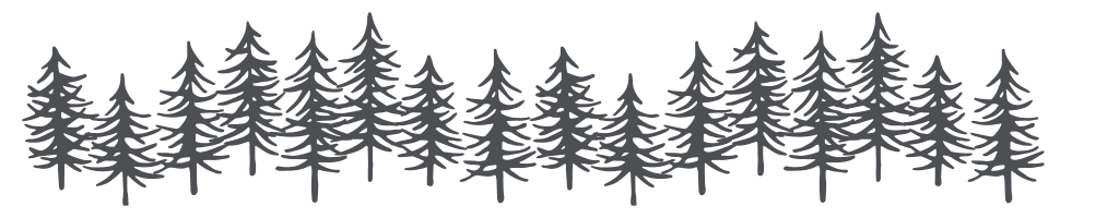 línea de árboles dibujados